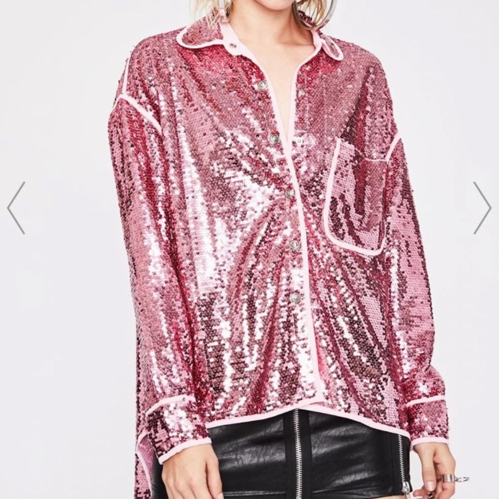 Pink sequin top !!